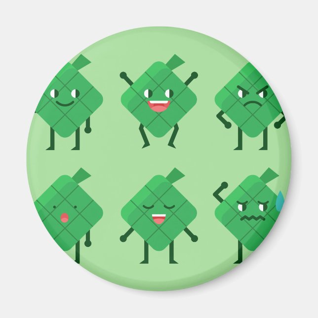 Kawaii Ketupat Magnet (Vorne)