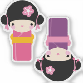 Kawaii Kimono PuppStickers Aufkleber
