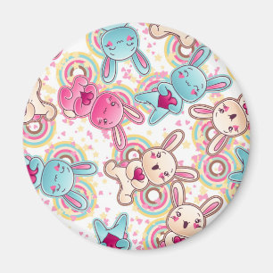 Kawaii Kindermuster mit Niedlichen Doodles Magnet