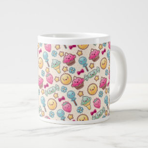 Kawaii Kindermuster mit niedlichen Gekritzeln Jumbo-Tasse