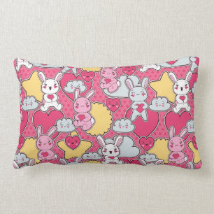 Kawaii Kindermuster mit niedlichen Gekritzeln Lendenkissen