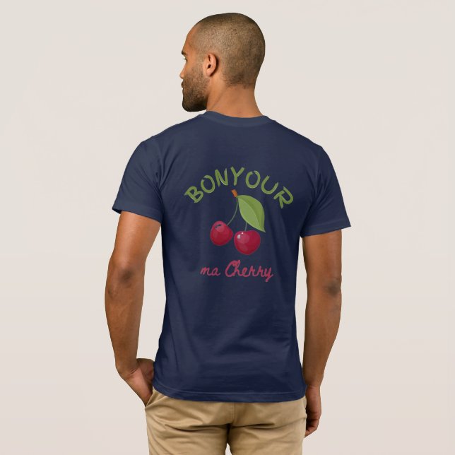Kawaii-Kirsch-Illustration T-Shirt (Schwarz voll)