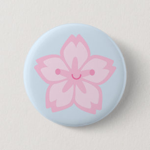 Kawaii Kirschblüte Kirschblüten-Blume Button