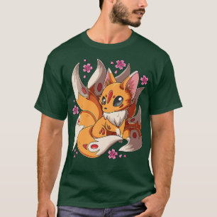 Kawaii Kitsune Fox Japanisch Nine Tails Fox Magica T-Shirt