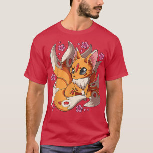 Kawaii Kitsune von der japanischen Nine gefixt für T-Shirt