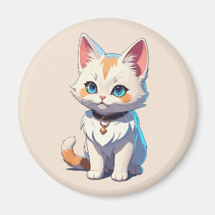 Kawaii Kitten mit Feline Charm Magnet