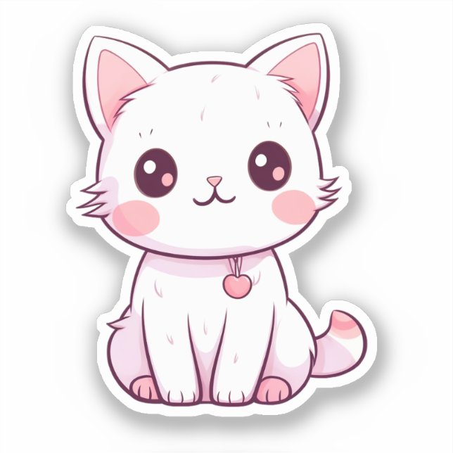 Kawaii Kittens Aufkleber (Vorderseite)