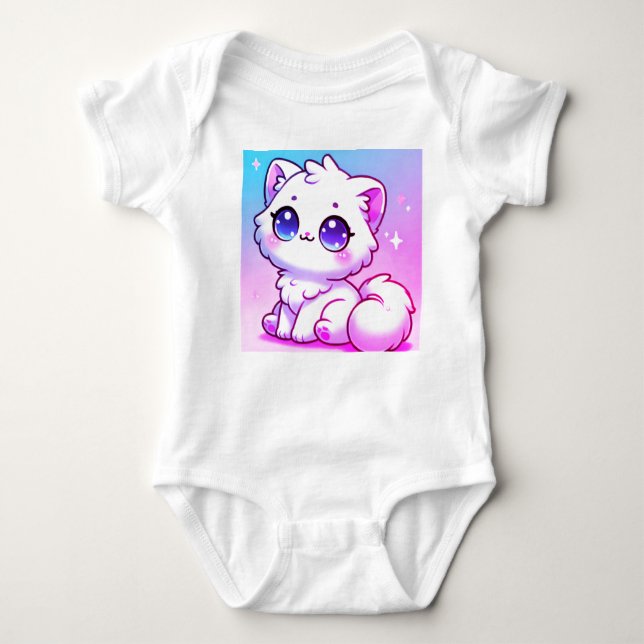 Kawaii Kitty Baby Bodysuit Baby Strampler (Vorderseite)
