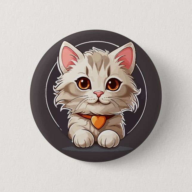 Kawaii Kitty Cat Button (Vorderseite)