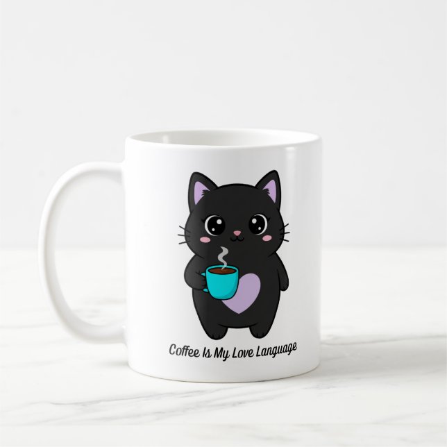 Kawaii Kitty Coffee Lover Gift | Cat Mom Cup Kaffeetasse (Links)