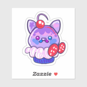 Kawaii Kitty Cupcake-Aufkleber  Aufkleber
