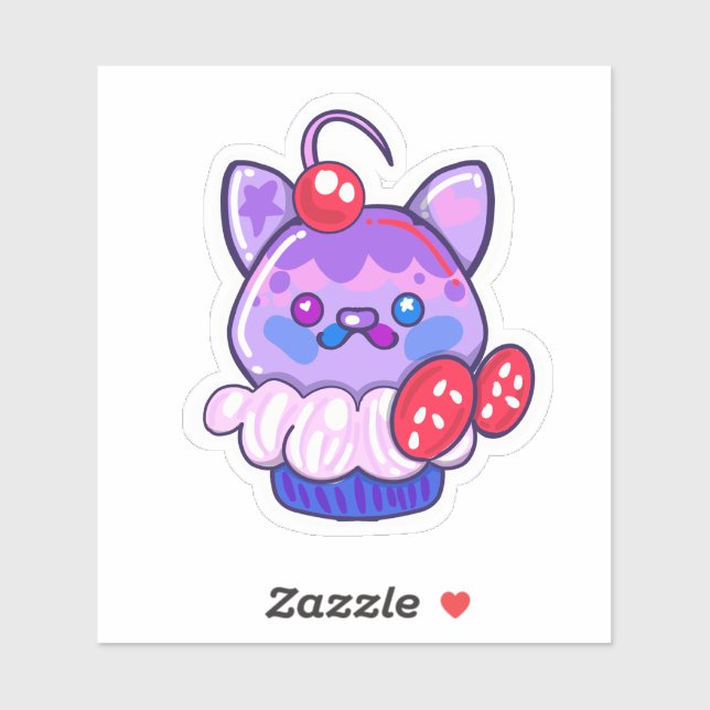 Kawaii Kitty Cupcake-Aufkleber  Aufkleber (Blatt)