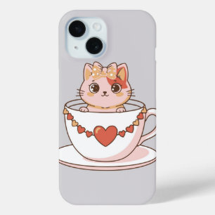 Kawaii Kitty in einer Teetasse Case-Mate iPhone Hülle