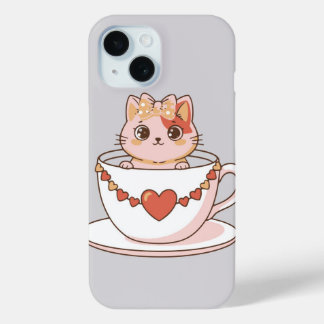 Kawaii Kitty in einer Teetasse Case-Mate iPhone Hülle