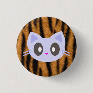 Kawaii kitty tiger print button