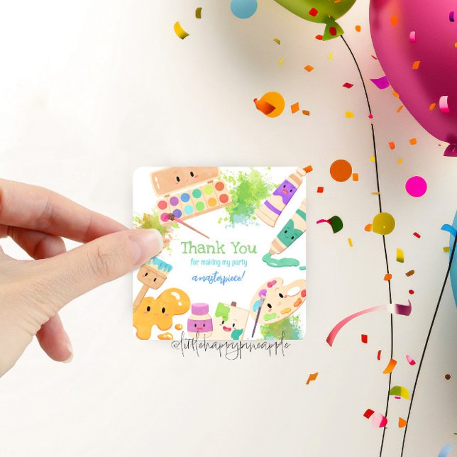 Kawaii Kleid für ein Party der Mess Art Danke Quadratischer Aufkleber (Von Creator hochgeladen)