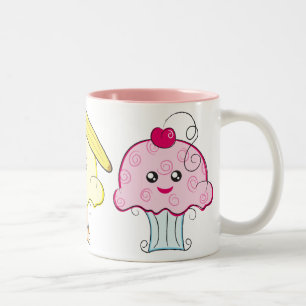 Kawaii kleine Kuchen Zweifarbige Tasse