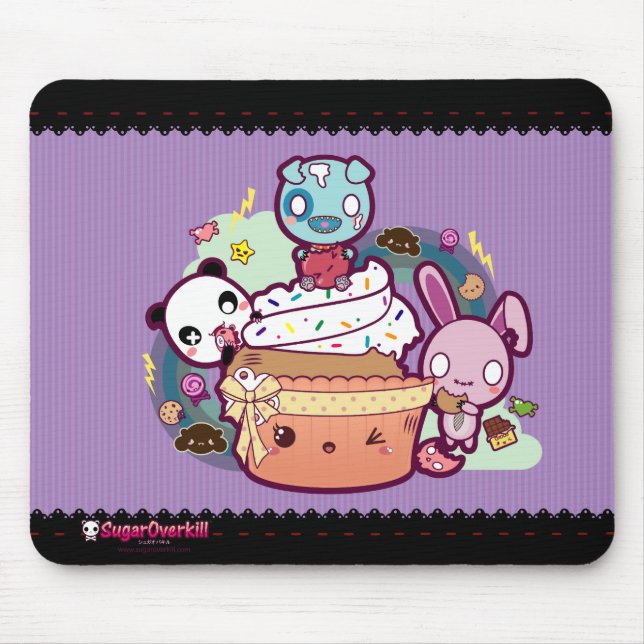 Kawaii kleiner Kuchen in Angriff genommen! Mousepad (Vorne)