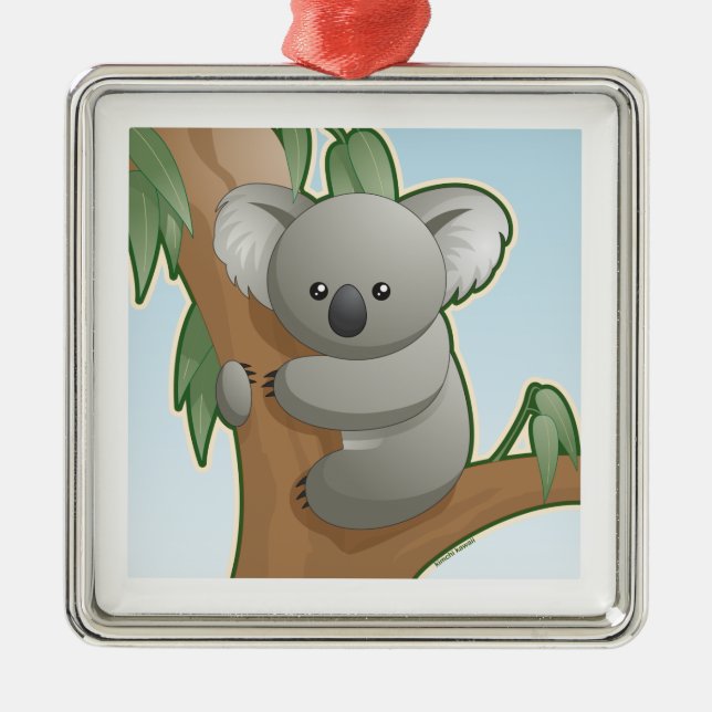 Kawaii Koala Ornament Aus Metall (Vorne)