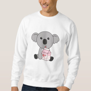 Kawaii Koala Retro Japanische Erdbeere Milkshake Sweatshirt