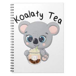 Kawaii Koala trinkt Koalaty Boba Tee Notizblock