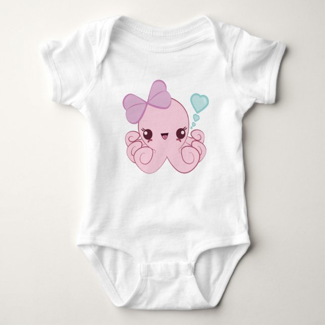 Kawaii Krake Baby Strampler (Vorderseite)