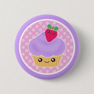 Kawaii Kuchen-Erdbeere Button