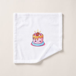 Kawaii-Kuchen-Wischlappen, Flanell, süße Runde Waschlappen
