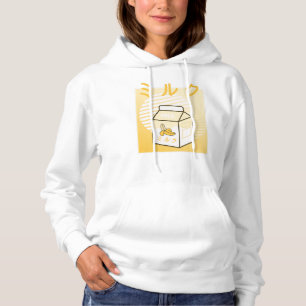 Kawaii-Kuh Retro-Japan-Bananen-Milch Hoodie