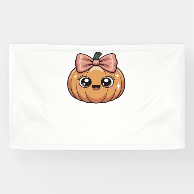 Kawaii Kürbis Klassischer T - Shirt Banner (Horizontal)