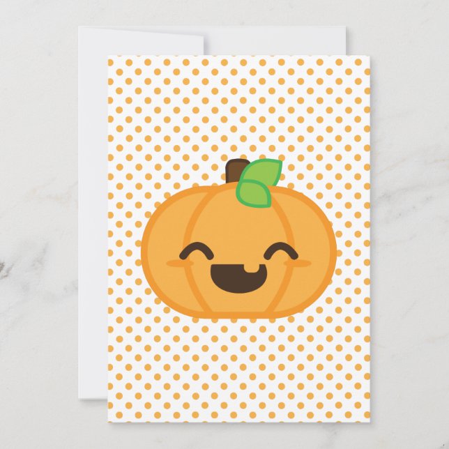 Kawaii Kürbislaterne Halloween-Party Invite Einladung (Vorderseite)