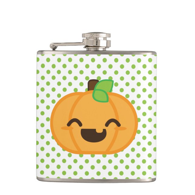Kawaii Kürbislaterne Pumpkin Flask Flachmann (Vorderseite)