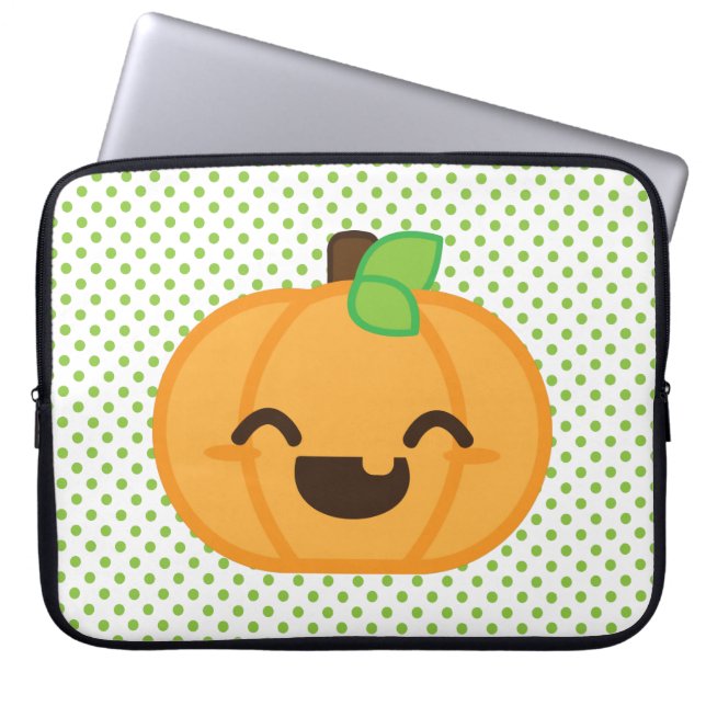 Kawaii Kürbislaterne Pumpkin Laptop Sleeve (Vorderseite)