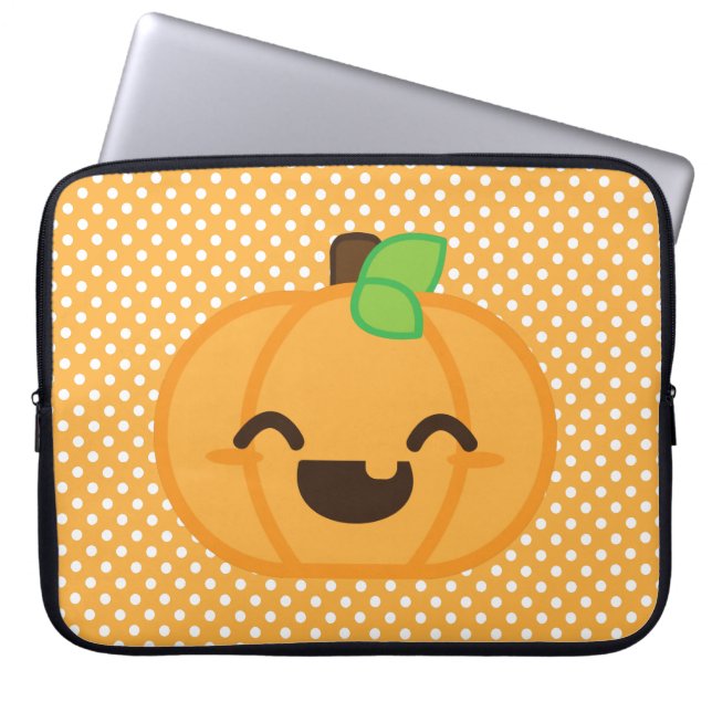 Kawaii Kürbislaterne Pumpkin Laptop Sleeve (Vorderseite)