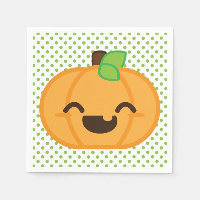 Kawaii Kürbislaterne Pumpkin Napkins Serviette (Vorderseite)