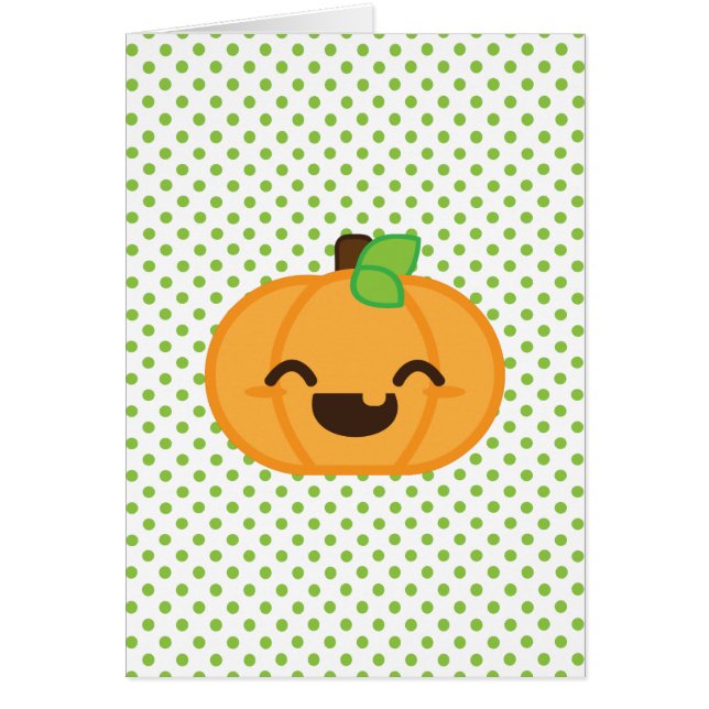 Kawaii Kürbislaterne Pumpkin Note Card (Vorne)