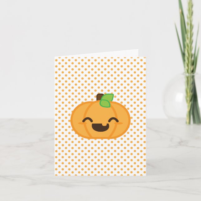 Kawaii Kürbislaterne Pumpkin Note Card Feiertagskarte (Vorderseite)