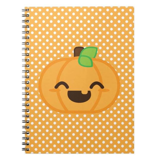 Kawaii Kürbislaterne Pumpkin Notebook Notizblock (Vorderseite)