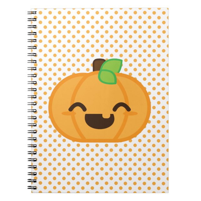 Kawaii Kürbislaterne Pumpkin Notebook Notizblock (Vorderseite)