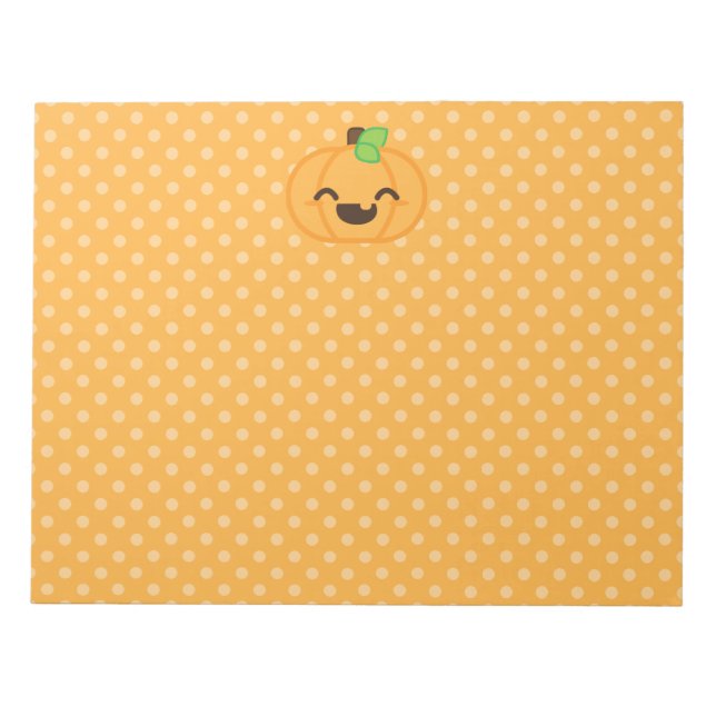 Kawaii Kürbislaterne Pumpkin Notepad Notizblock (Vorderseite)