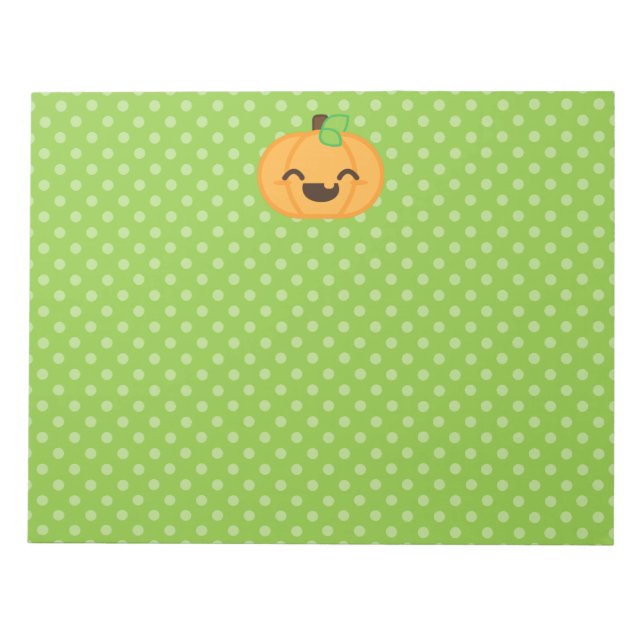Kawaii Kürbislaterne Pumpkin Notepad Notizblock (Vorderseite)