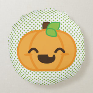 Kawaii Kürbislaterne Pumpkin Round Pillow Rundes Kissen