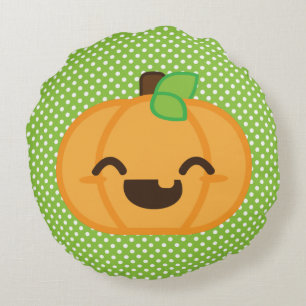 Kawaii Kürbislaterne Pumpkin Round Pillow Rundes Kissen