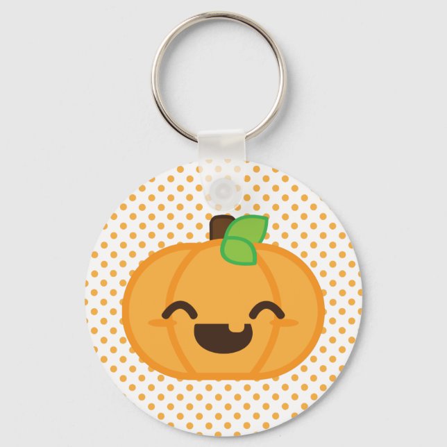 Kawaii Kürbislaterne Pumpkin Schlüsselanhänger (Vorderseite)
