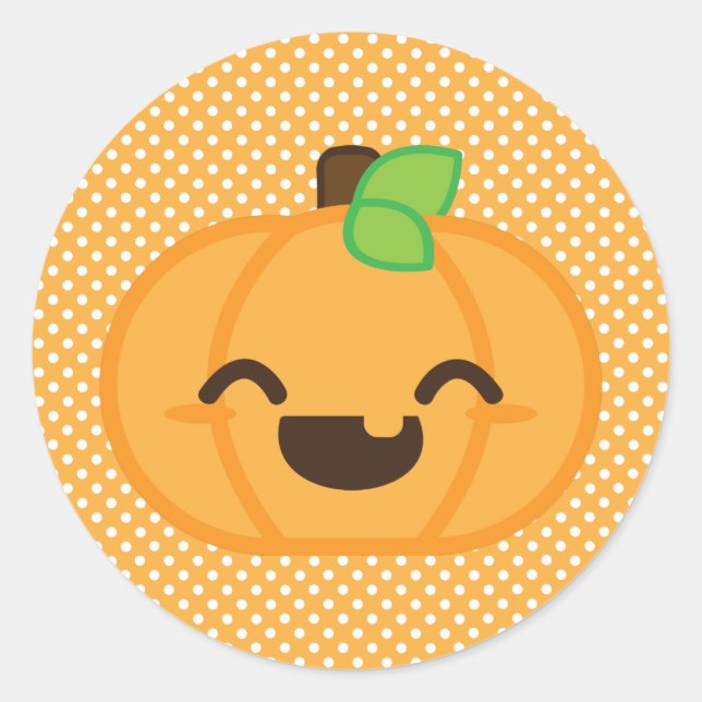 Kawaii Kürbislaterne Pumpkin Stickers (Vorderseite)