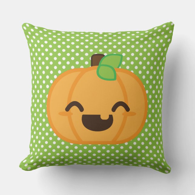 Kawaii Kürbislaterne Pumpkin Throw Klolow Kissen (Vorderseite)