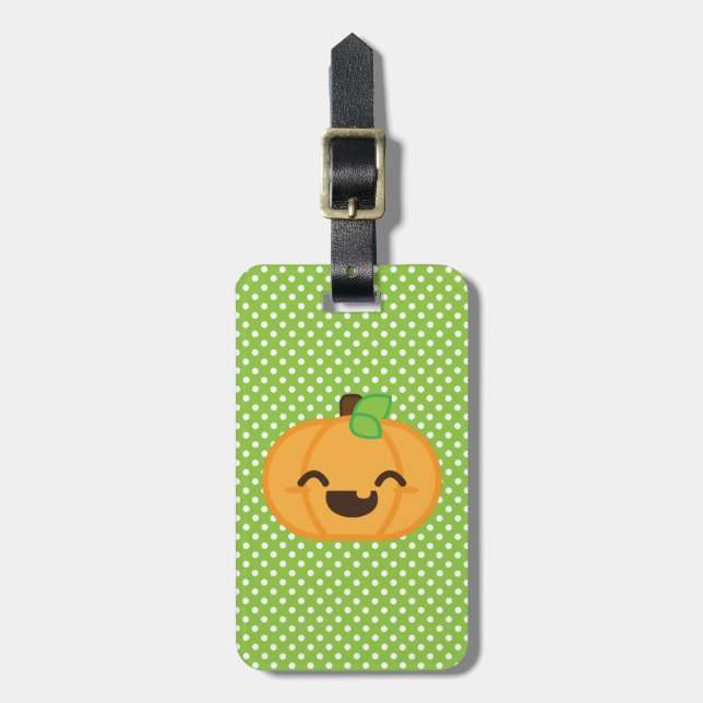 Kawaii Kürbislaterne Pumpkin Travel Gepäckanhänger (Vorderseite vertikal)