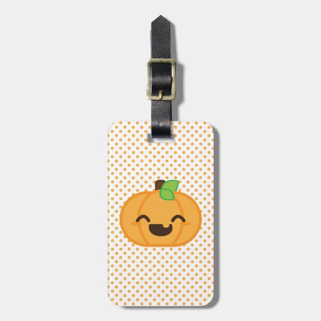 Kawaii Kürbislaterne Pumpkin Travel Gepäckanhänger (Vorderseite vertikal)