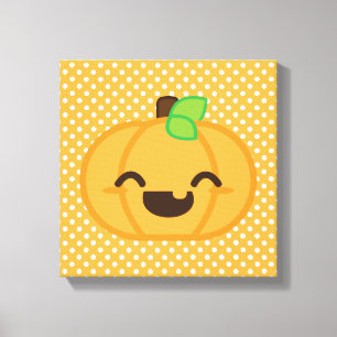 Kawaii Kürbislaterne Pumpkin Wrapped Canvas Leinwanddruck