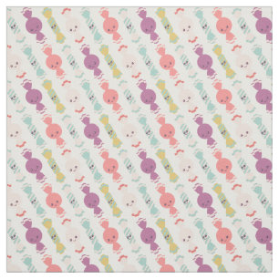 Kawaii lächelt Candy All-Over-Muster Stoff
